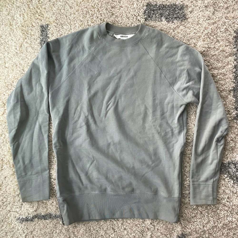 Zadig & Voltaire 100% cotton crewneck with side zips. Like new. Size small.